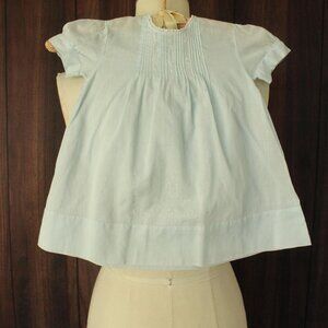 Vintage Baby Dress, Cherubs Handmade Blue Cotton Little Girls Frock, One Year Ol